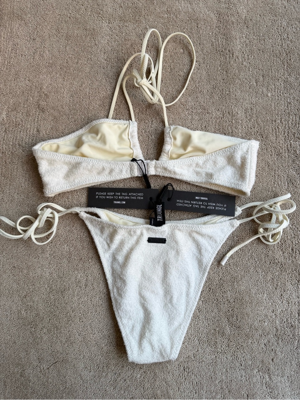 triangl swimwear Cream Terry Bandeau Bikini Set - Cream - Picture 3 of 3